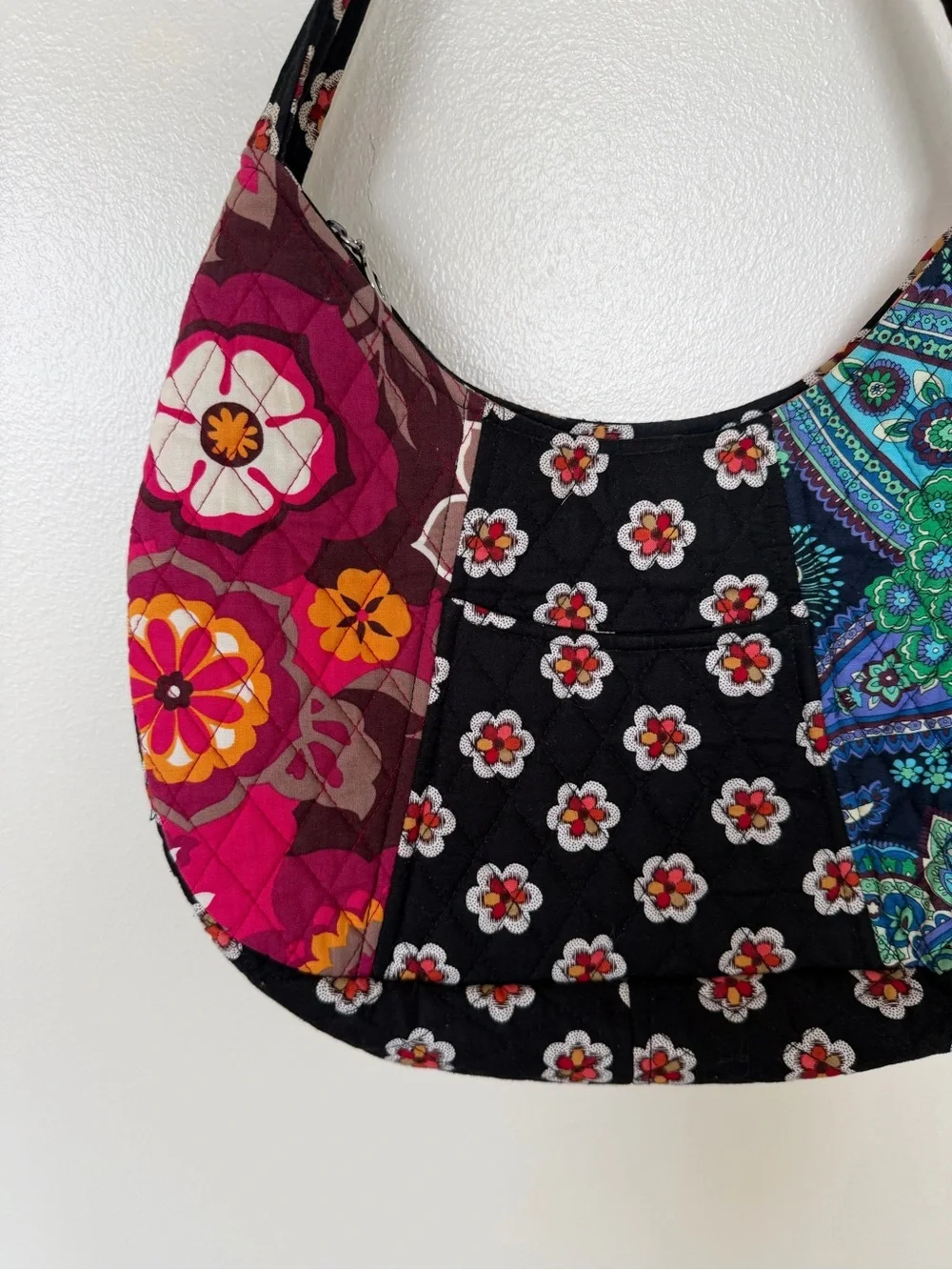 VERA BRADLEY Vintage Retired Pirouette Carnaby Blue Rhapsody Patchwork Hobo Bag
